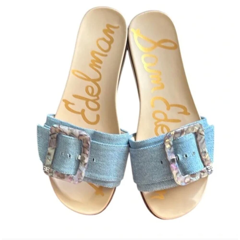 Sam Edelman Ariane Women's Blue Denim Sandals Sz 9